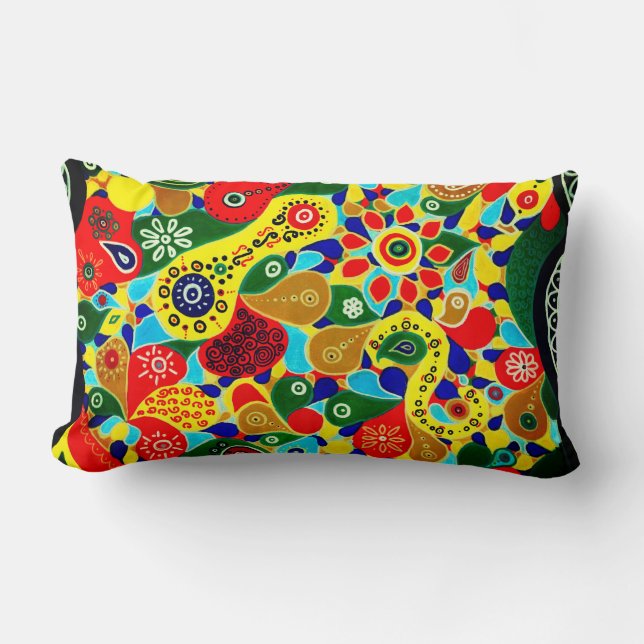 Remarkable Forms and Shapes Original Abstract Art Lumbar Cushion (Front)