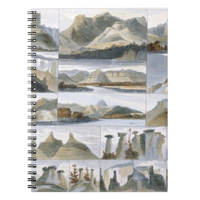 Remarkable Hills on the Upper Missouri, plate 35 f Notebook (Front)