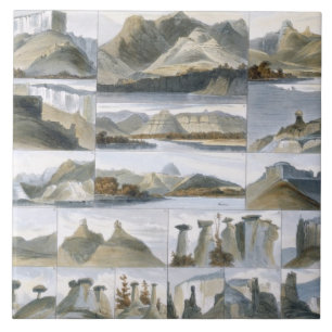 Remarkable Hills on the Upper Missouri, plate 35 f Tile
