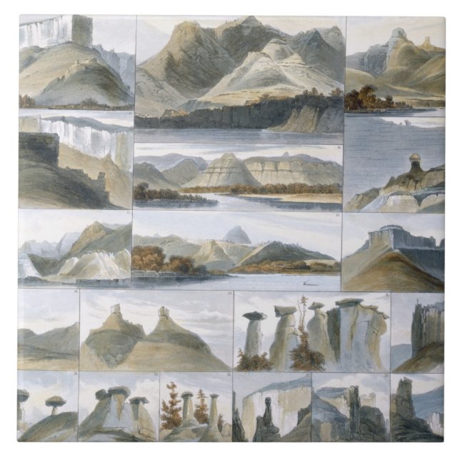 Remarkable Hills on the Upper Missouri, plate 35 f Tile (Front)