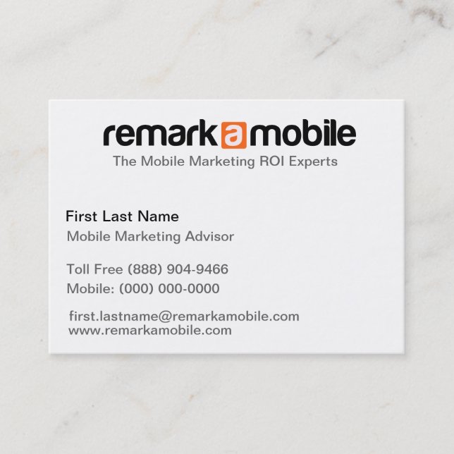 RemarkaMobile Orange Business Card (Front)