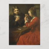 Rembrandt: A Young Man and a Girl Playing Cards