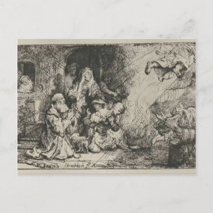 Rembrandt: Angel Departing from Family of Tobias Postcard