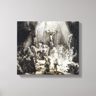 Rembrandt Christ Crucified between the Two Thieves Canvas Print
