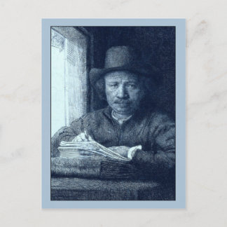 Rembrandt Drawing at a Window Postcard