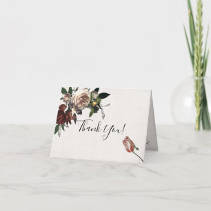Rembrandt Floral Dark and Moody thank you note Card
