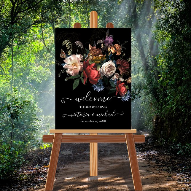Rembrandt floral dark and moody Wedding Welcome Poster (Creator Uploaded)