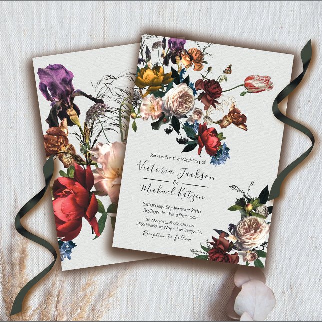 Rembrandt Floral light & airy Wedding Invitation (Creator Uploaded)