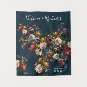 Rembrandt Floral Tapestry Wedding Backdrop photo