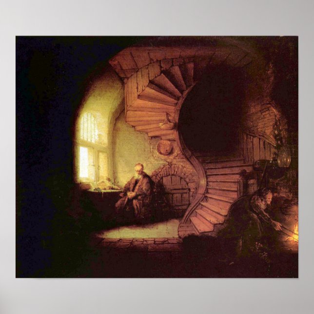 Rembrandt Harmenszoon van Rijn - The philosopher Poster (Front)