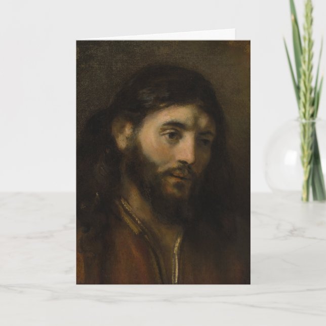Rembrandt Head of Christ CC0924 Jesus portraits Card (Front)