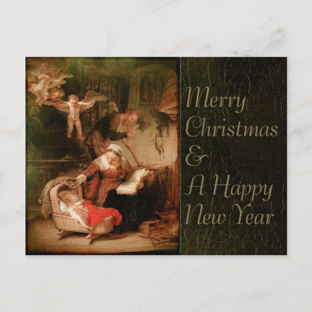 Rembrandt Holy Family CC0289 Christmas Holiday Postcard (Front)