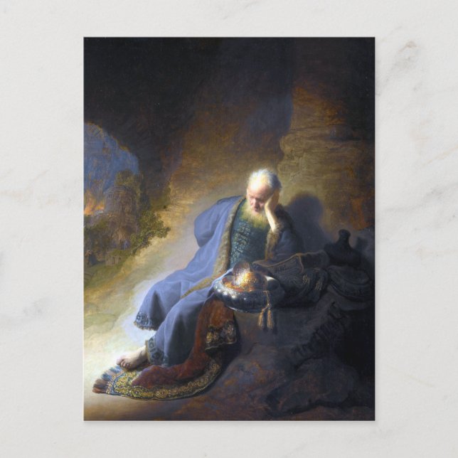 Rembrandt Jeremiah Lamenting the Destruction Postcard (Front)