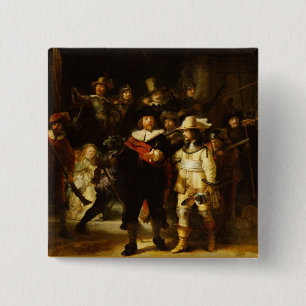 Rembrandt Nightwatch Night Watch Baroque Painting 15 Cm Square Badge