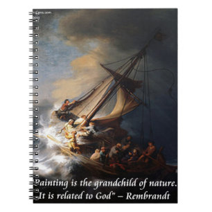 Rembrandt Sea Of Galilee & Nature Quote Notebook