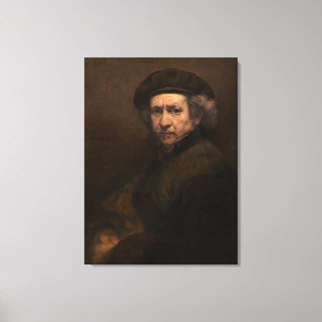 Rembrandt Self Portrait: Dutch Golden Age Painter Canvas Print (Front)