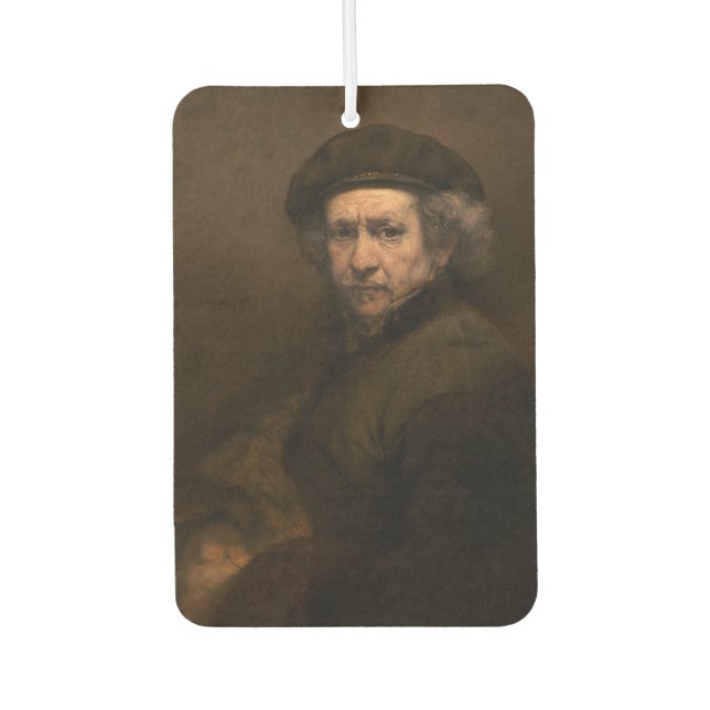 Rembrandt Self Portrait: Dutch Golden Age Painter Car Air Freshener (Front)
