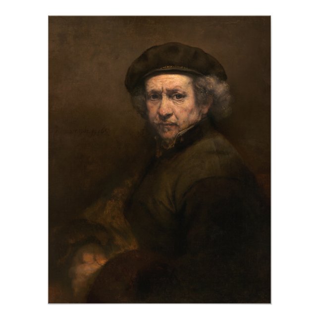 Rembrandt Self Portrait: Dutch Golden Age Painter Photo Print (Front)