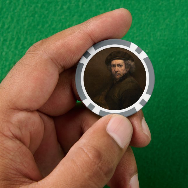 Rembrandt Self Portrait: Dutch Golden Age Painter Poker Chips (Hand)