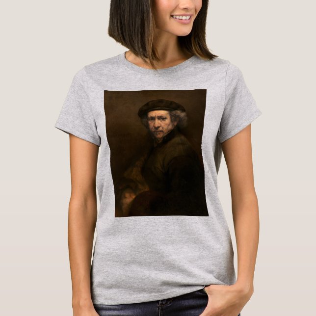 Rembrandt Self Portrait: Dutch Golden Age Painter T-Shirt (Front)