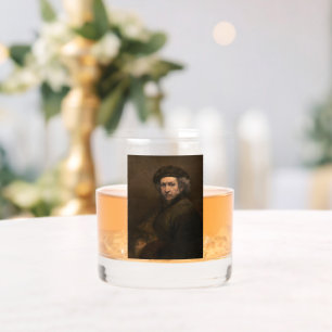Rembrandt Self Portrait: Dutch Golden Age Painter Whiskey Glass
