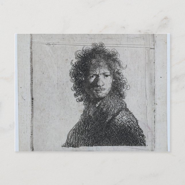 Rembrandt: Self-portrait, Frowning Postcard (Front)