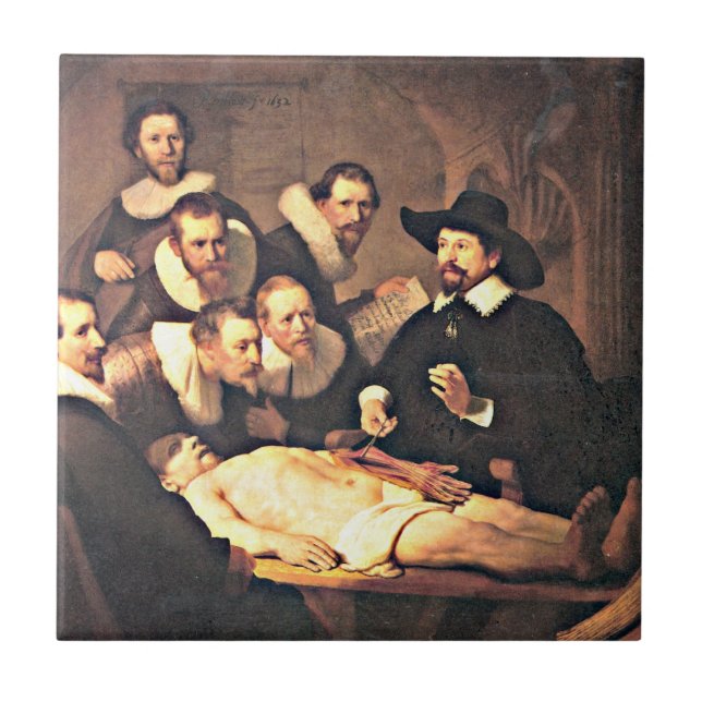 Rembrandt: The Anatomy Lesson of Dr. Nicolaes Tulp Tile (Front)