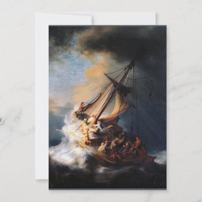 Rembrandt - The Storm of the Sea of Galilee Holiday Card (Front)