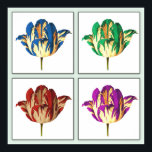 Rembrandt Tulip Pop Art Poster Print<br><div class="desc">A lovely and colourful pop-art rendering of a glorious Rembrandt tulip in 4 colours.</div>