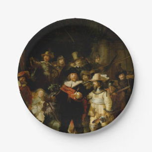 REMBRANDT VAN RIJN- The Nightwatch 1642 Paper Plate