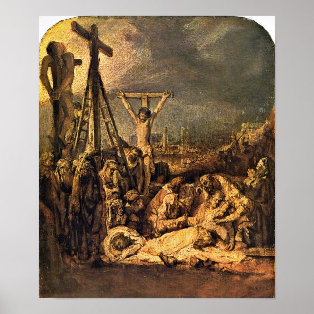 Rembrandt van Rijn - The Raising of the Cross Poster (Front)