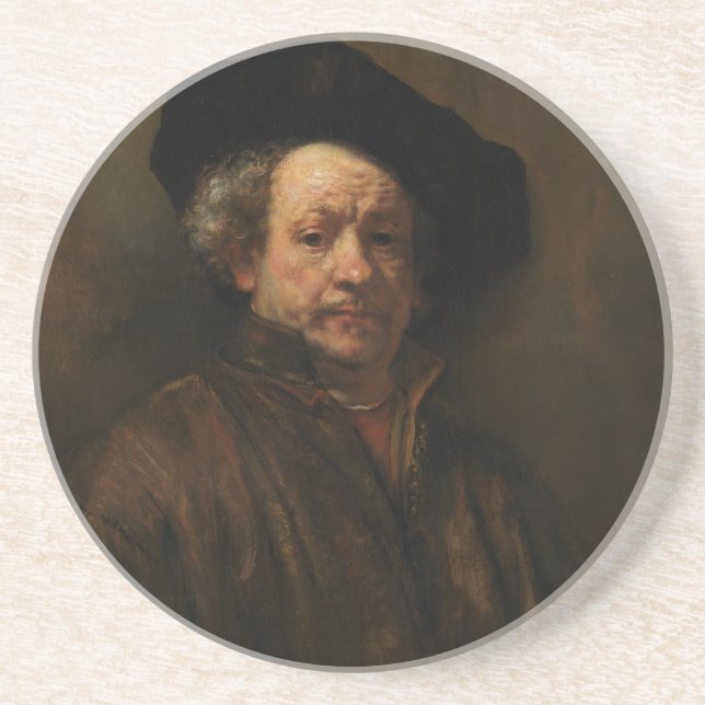 Rembrandt van Rijn's Self Portrait Fine Art Coaster (Front)