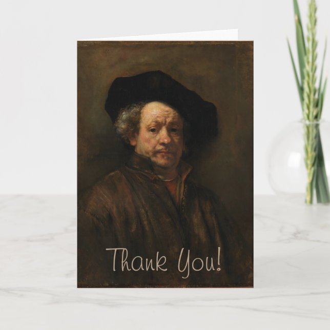 Rembrandt van Rijn's Self Portrait Fine Art Thank You Card (Front)