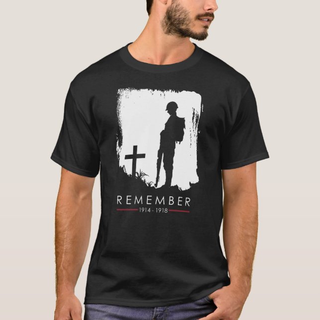 Remember 1914 - 1918 WW1 Veteran T-Shirt (Front)