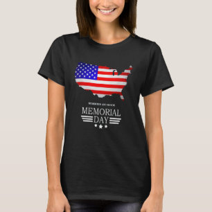 Remember And Honour Memorial Day American Flag T-Shirt