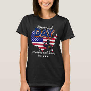Remember And Honour Memorial Day Patriotic Flag Ve T-Shirt