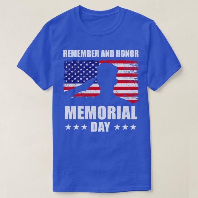 Remember And Honour Memorial Day T-Shirt (Design Front)