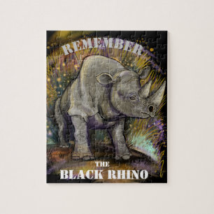Remember Black Rhino Jigsaw Puzzle