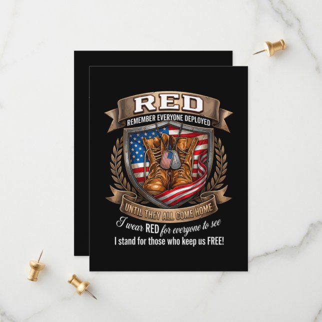 Remember Everyone Deployed Military Red Friday Save The Date (Front/Back In Situ)