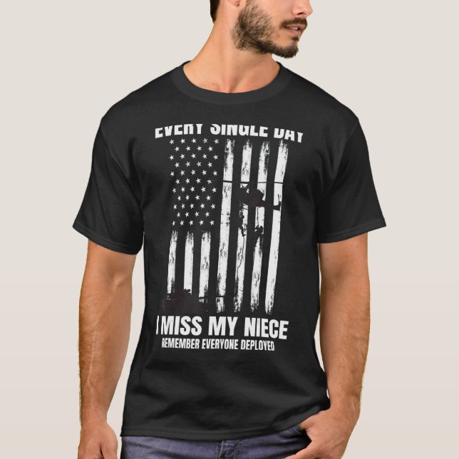 Remember Everyone Deployed Niece Military Aunt Unc T-Shirt (Front)