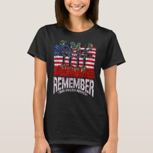 Remember Fallen Heroes Poppy Memorial Day Veteran T-Shirt