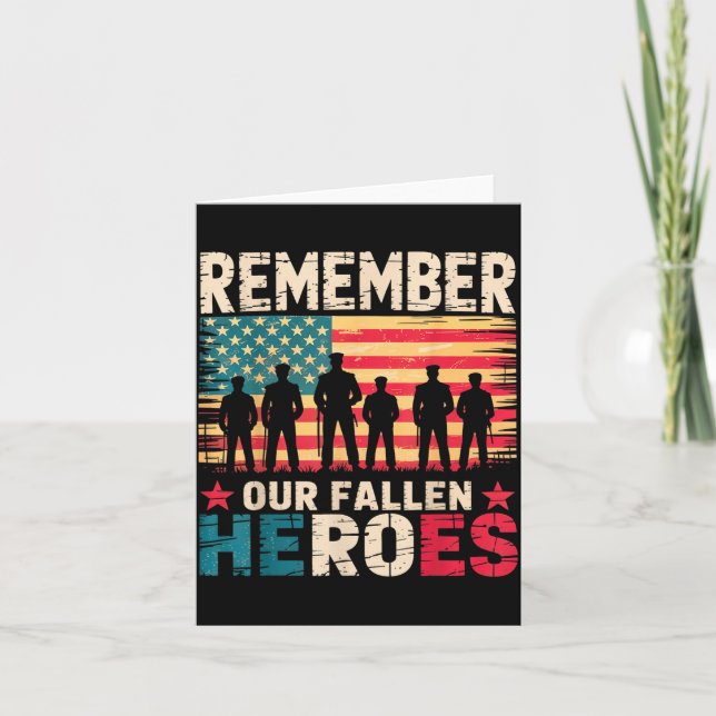 Remember Fallen Heroes Veteran Military Memorial Card (Front)