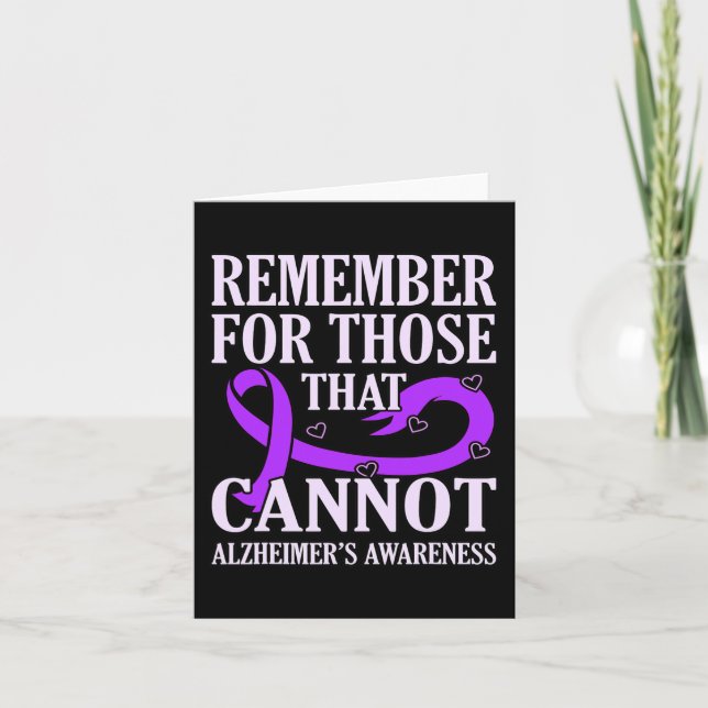 Remember For Those That Cannot Alzheimer's Awarene Card (Front)