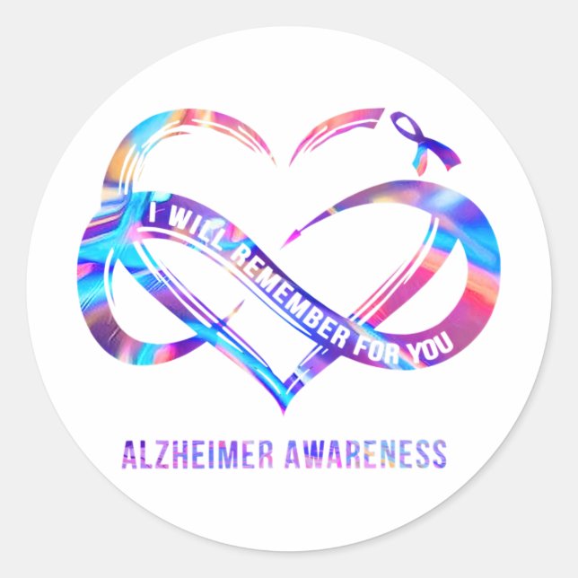 Remember For You Alzheimerheimer Awareness  Classic Round Sticker (Front)