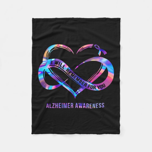 Remember For You Alzheimerheimer Awareness  Fleece Blanket (Front)