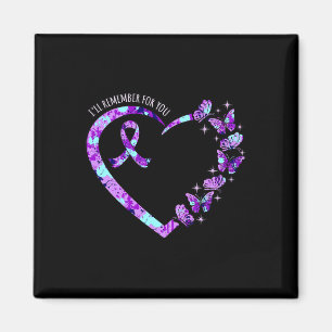 Remember For You Alzheimerheimer's Awareness Purpl Magnet