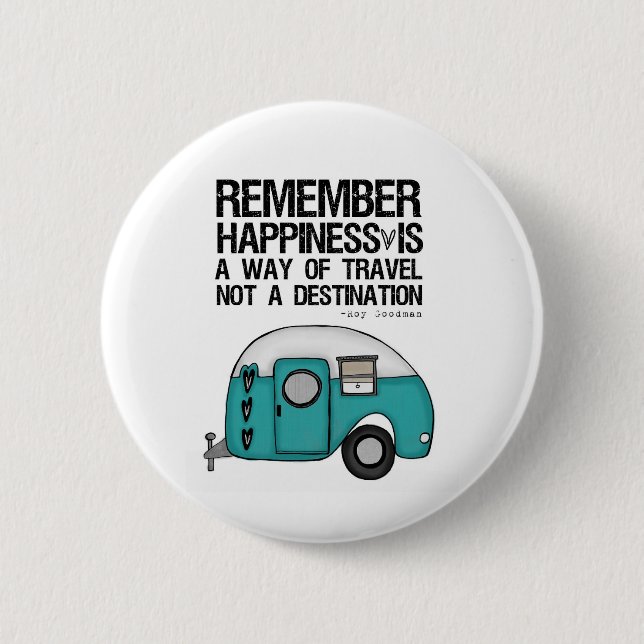 remember happiness 6 cm round badge (Front)