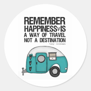 remember happiness classic round sticker