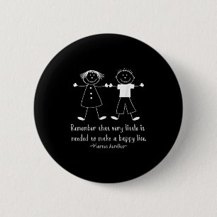 Remember Happy Life Marcus Aurelius Stoic Quote 6 Cm Round Badge