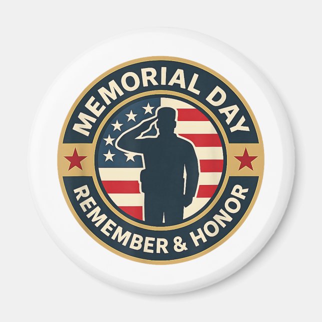 Remember & Honour Patriotic Veterans Memorial Day Magnet (Front)